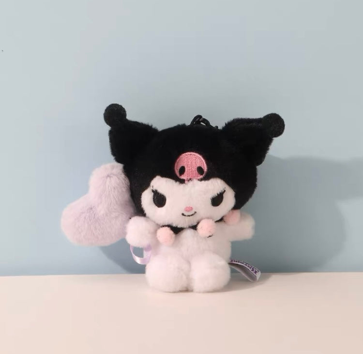 Sanrio Characters with Balloon Plush Doll Keychain | Hello Kitty My Melody Kuromi Cinnamoroll Pompompurin Pochacco KawaiiGiftLand