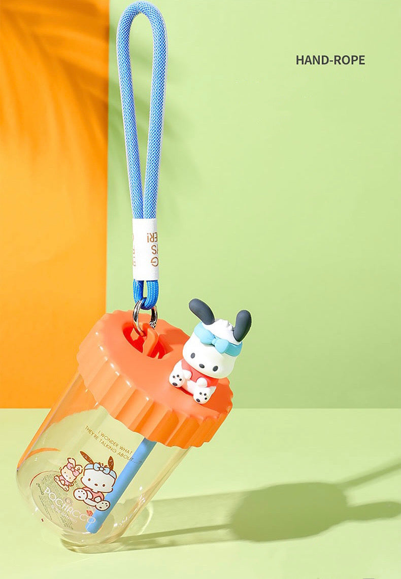 Sanrio 520ml Hand-Rope Sippy Cup Hello Kitty My Melody Cinnamoroll Pochacco - for Cool Drink KawaiiGiftLand