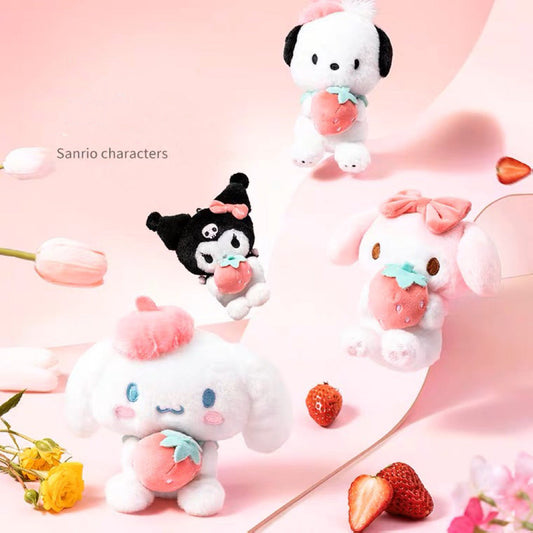 Sanrio Strawberry Mini Plush Keychain | My Melody Kuromi Cinnamoroll Pochacco - Bag Charm KawaiiGiftLand