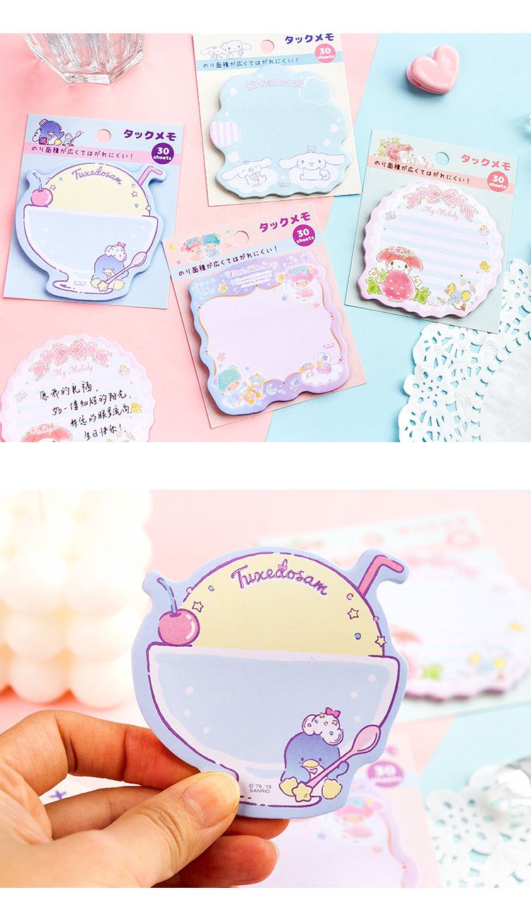 Sanrio Japan Mini Memo Pad Part 3 | Hello Kitty My Melody Kuromi Little Twin Stars Cinnamoroll Pompompurin Pochacco Keroppi Gudetama Tuxedosam - 30Sheets KawaiiGiftLand