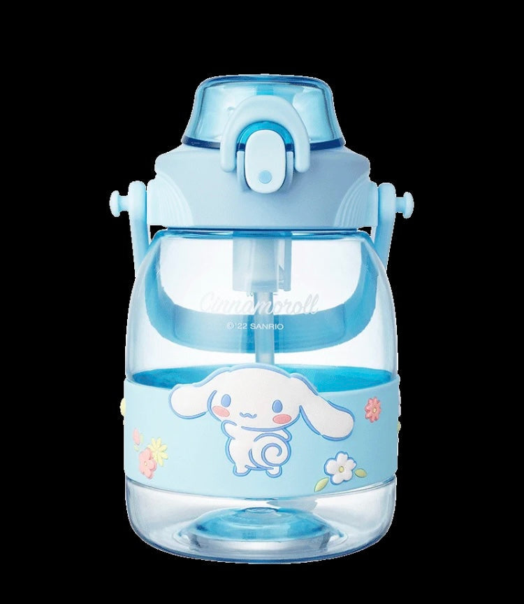Sanrio 1200ml Big Water Bottle with Straw My Melody Kuromi Cinnamoroll Pochacco - for Cool Water KawaiiGiftLand