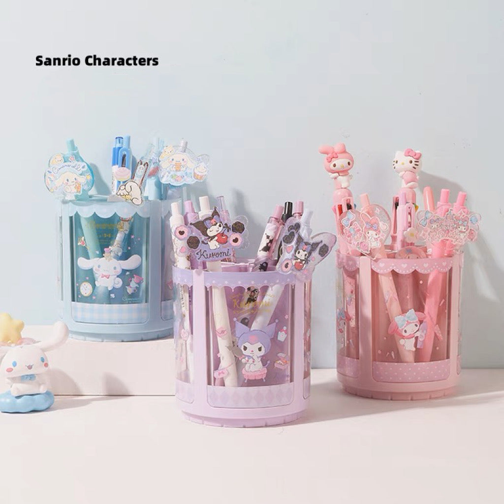 Sanrio My Melody Kuromi Cinnamoroll Spin Pen Holder Stationery Stand KawaiiGiftLand