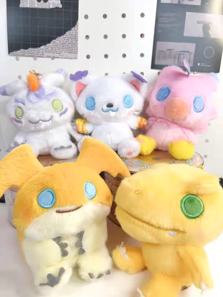 Digimon Adventure Digital Monster Mini Plush Keychain I Agumon Gabumon Piyomon Gomamon Palmon Patamon Tentomon Tailmon - Bag Charm On Hand Plush Mystery Blind Box KawaiiGiftLand