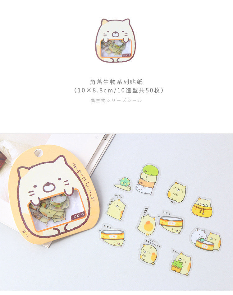 San-X Sumikko Gurashi Sticker Set | Shirokuma Neko Penguin? Tonkatsu - 10 Style 50 Pieces KawaiiGiftLand