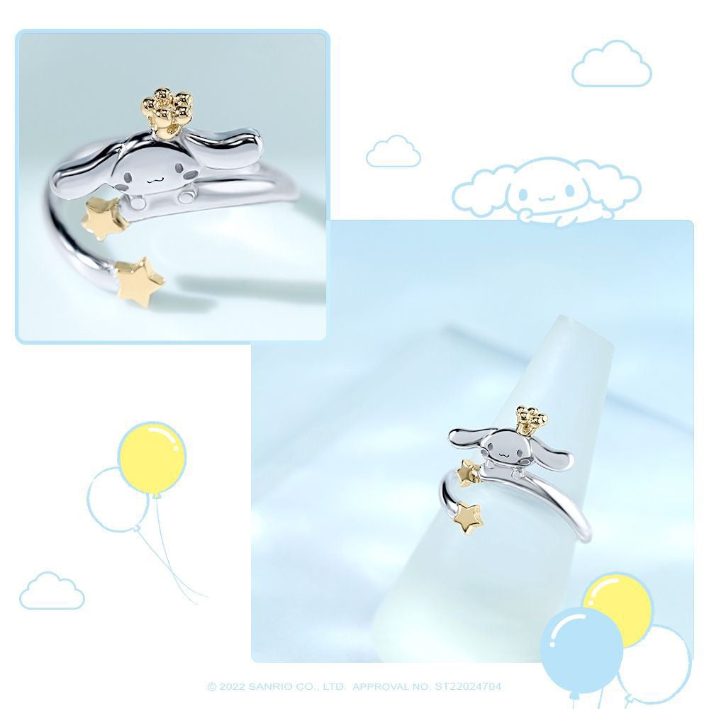 Sanrio Cinnamoroll 20th Annversary 925 Sterling Silver Ring Gold & Silver with Ring Box KawaiiGiftLand