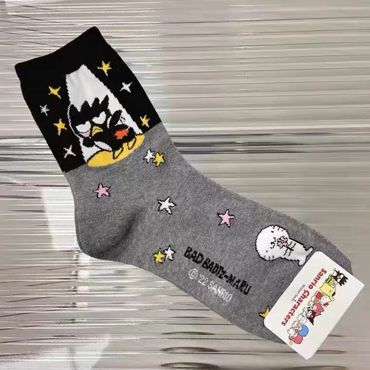 Sanrio Kawaii Colourful Cotton Socks | Hello Kitty My Melody Kuromi Cinnamoroll Pompompurin Keroppi Bad Badtz Maru - Short Boot Socks KawaiiGiftLand