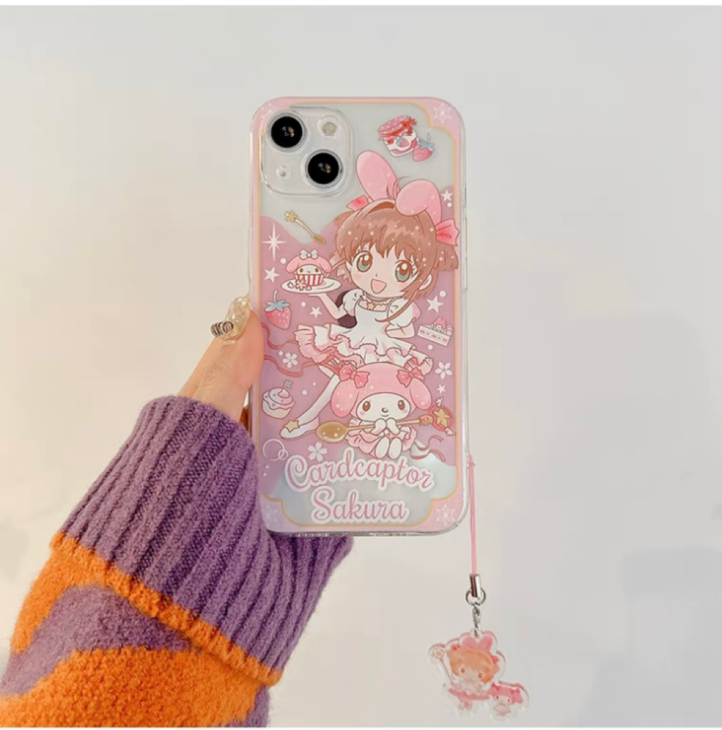 Clean Japanese Cartoon CardCaptorSakura Cafe Maid with KT MM KU CN PN iPhone Case 6 7 8 PLUS SE2 XS XR X 11 12 13 14 15 16 Pro Promax 12mini 13mini KawaiiGiftLand