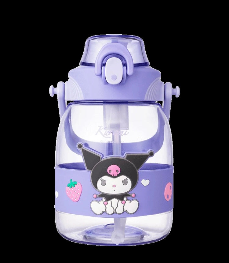 Sanrio 1200ml Big Water Bottle with Straw My Melody Kuromi Cinnamoroll Pochacco - for Cool Water KawaiiGiftLand
