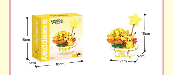 Pokemon Pikachu Flowerpot Potted Plant Building Blocks Toy Collections KawaiiGiftLand