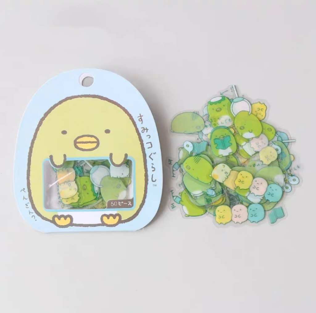 San-X Sumikko Gurashi Sticker Set | Shirokuma Neko Penguin? Tonkatsu - 10 Style 50 Pieces KawaiiGiftLand