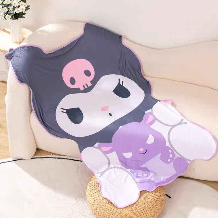 Sanrio Summer Cool Feeling & Felt Blanket | My Melody Kuromi Cinnamoroll Pompompurin - 145x90cm KawaiiGiftLand