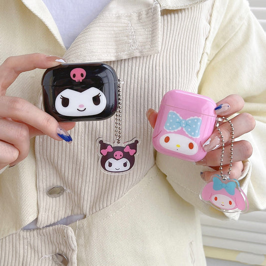 Japanese Cartoon My Melody Kuromi Simple Big Head AirPods AirPodsPro AirPods3 Case KawaiiGiftLand