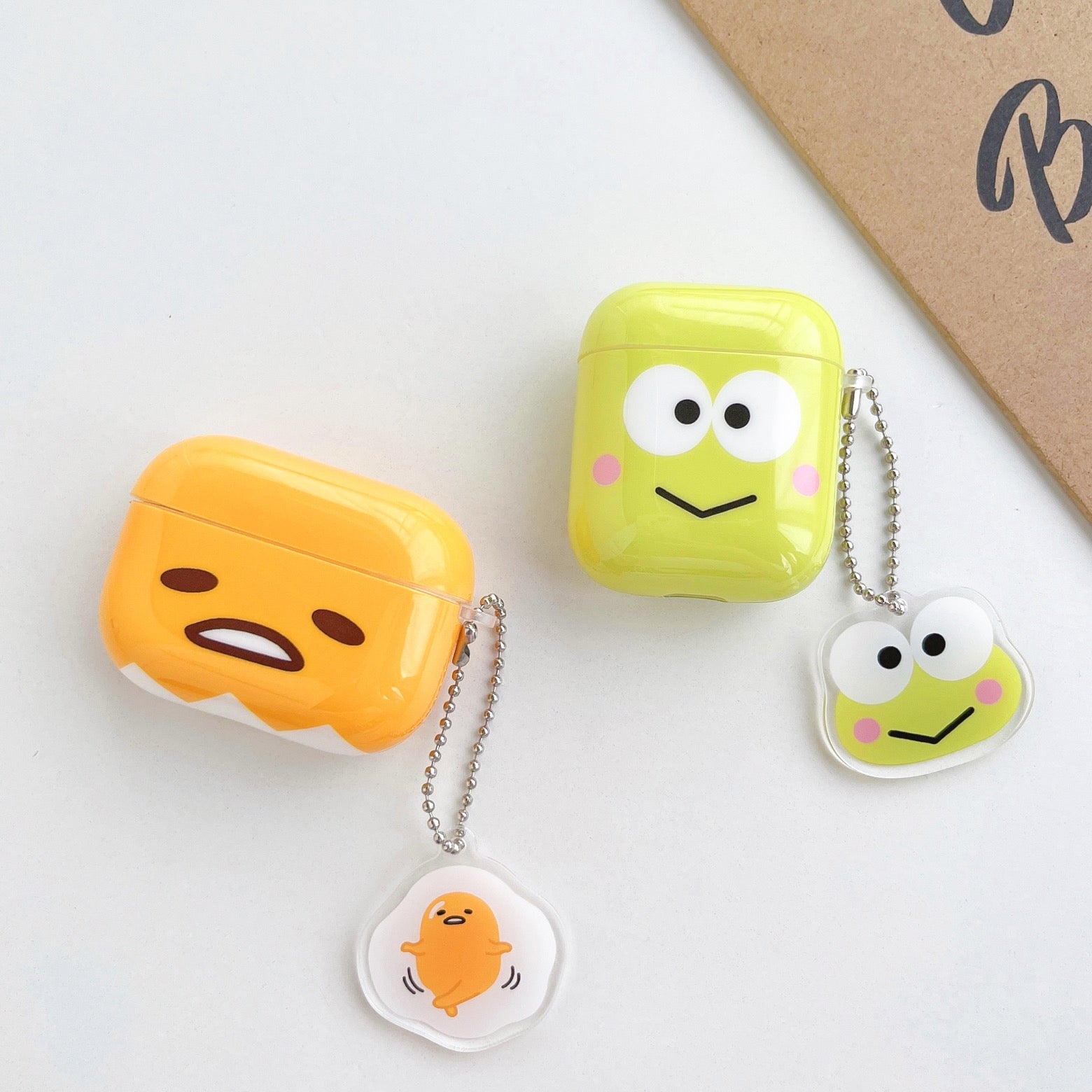 Japanese Cartoon Keroppi Gudetama Simple Big Head AirPods AirPodsPro AirPods3 Case KawaiiGiftLand