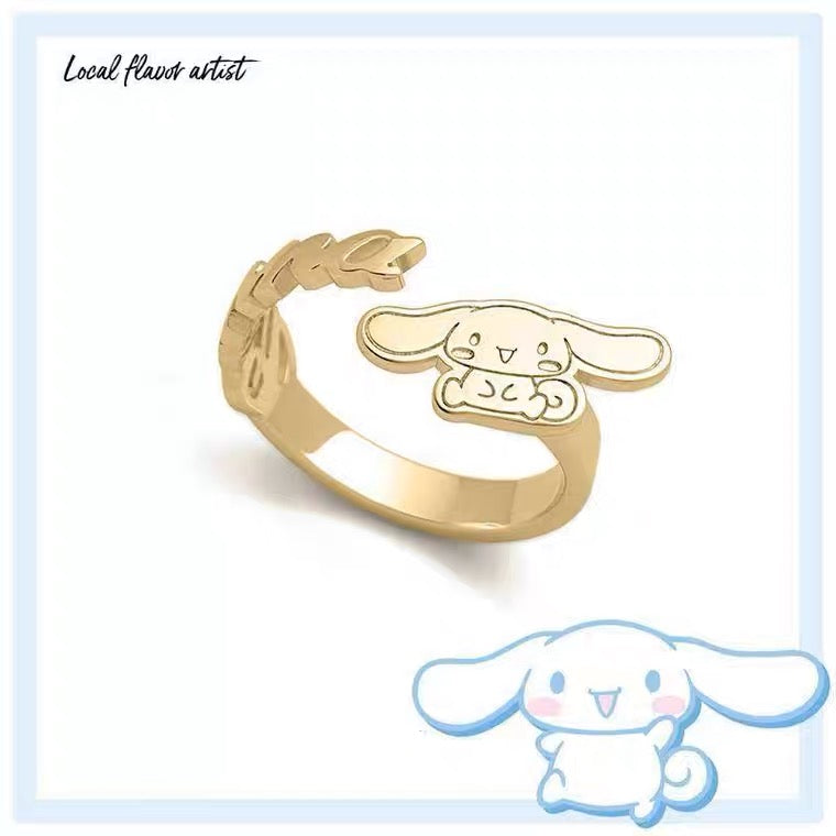 Sanrio Cinnamoroll 925 Sterling Silver & Gold Ring with Ring Box KawaiiGiftLand