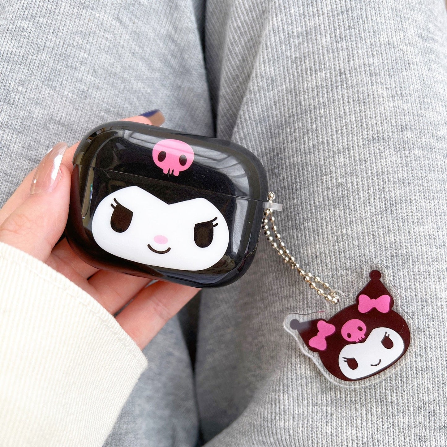 Japanese Cartoon My Melody Kuromi Simple Big Head AirPods AirPodsPro AirPods3 Case KawaiiGiftLand