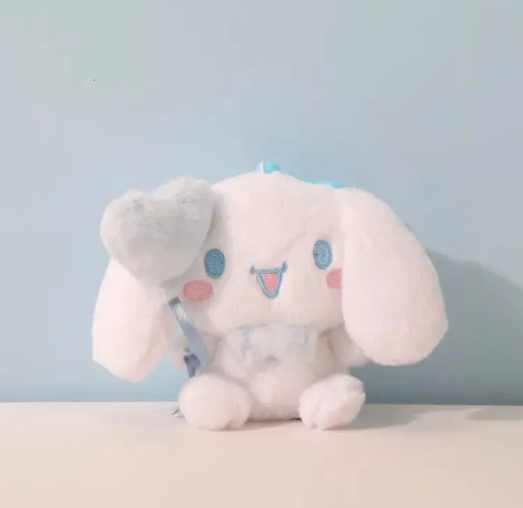 Sanrio Characters with Balloon Plush Doll Keychain | Hello Kitty My Melody Kuromi Cinnamoroll Pompompurin Pochacco - KawaiiGiftLand