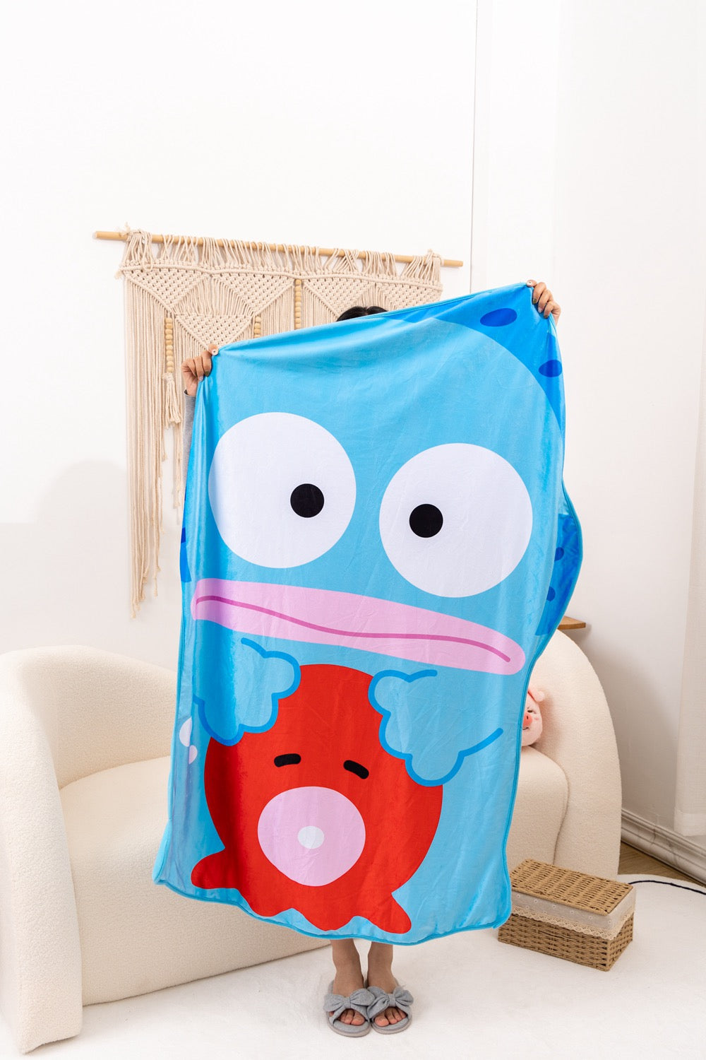 Sanrio Summer Cool Feeling & Felt Blanket | My Melody Cinnamoroll Hangyodon - 145x90cm KawaiiGiftLand