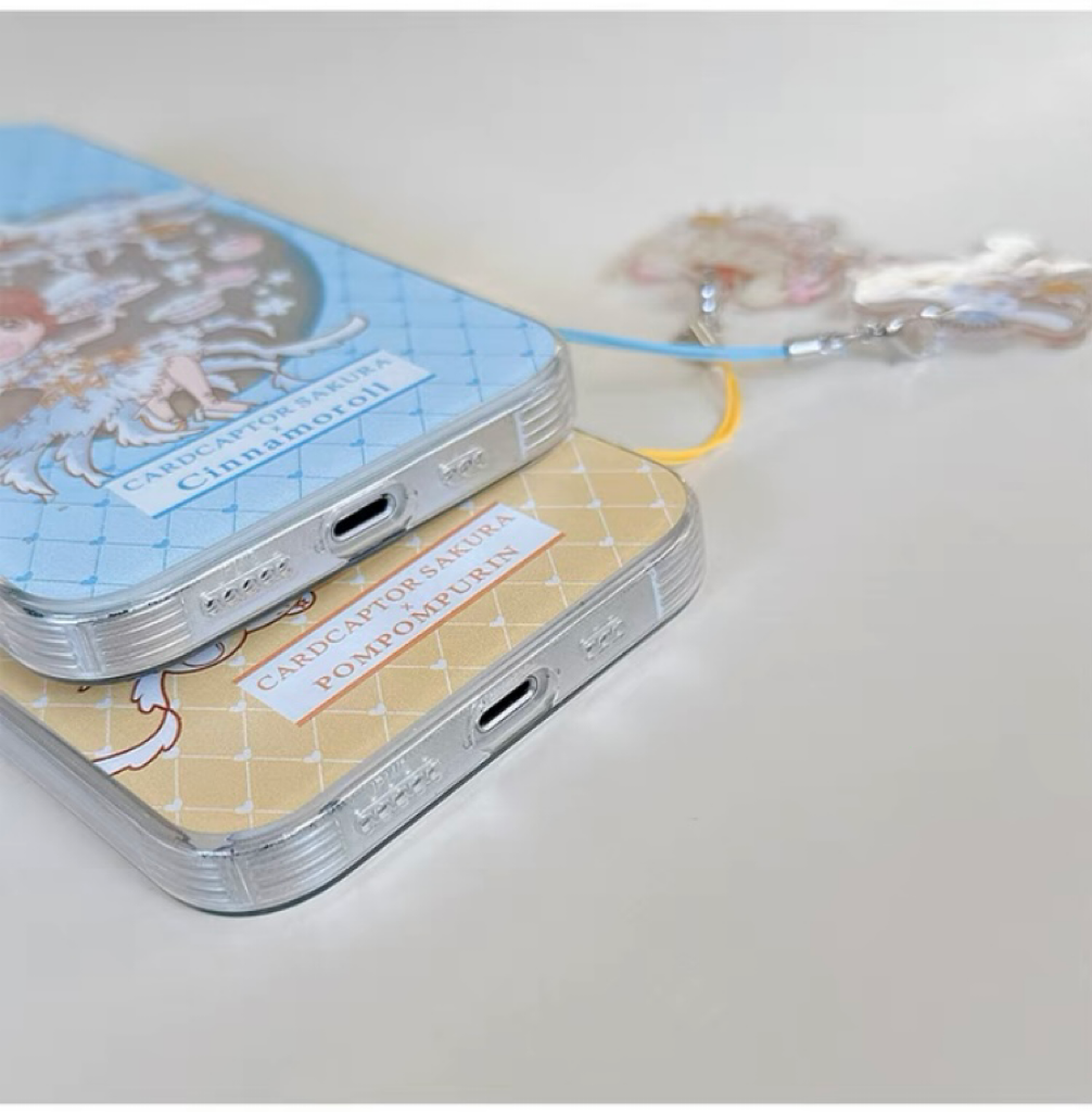 Japanese Cartoon CardCaptorSakura Cafe Maid Laser Version with KU CN PN iPhone Case 6 7 8 PLUS SE2 XS XR X 11 12 13 14 15 16 Pro Promax 12mini 13mini KawaiiGiftLand