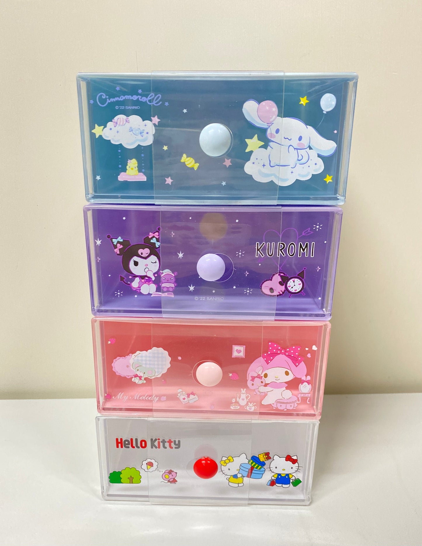 Miniso Sanrio Hello Kitty My Melody Kuromi Cinnamoroll Single Storage Drawer Desk Helper KawaiiGiftLand
