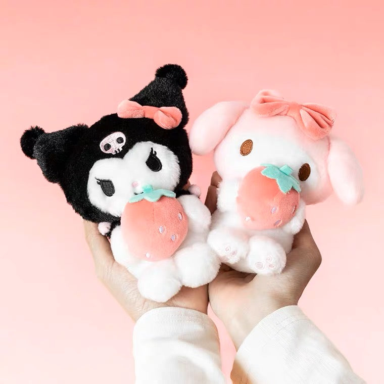 Sanrio Strawberry Mini Plush Keychain | My Melody Kuromi Cinnamoroll Pochacco - Bag Charm KawaiiGiftLand