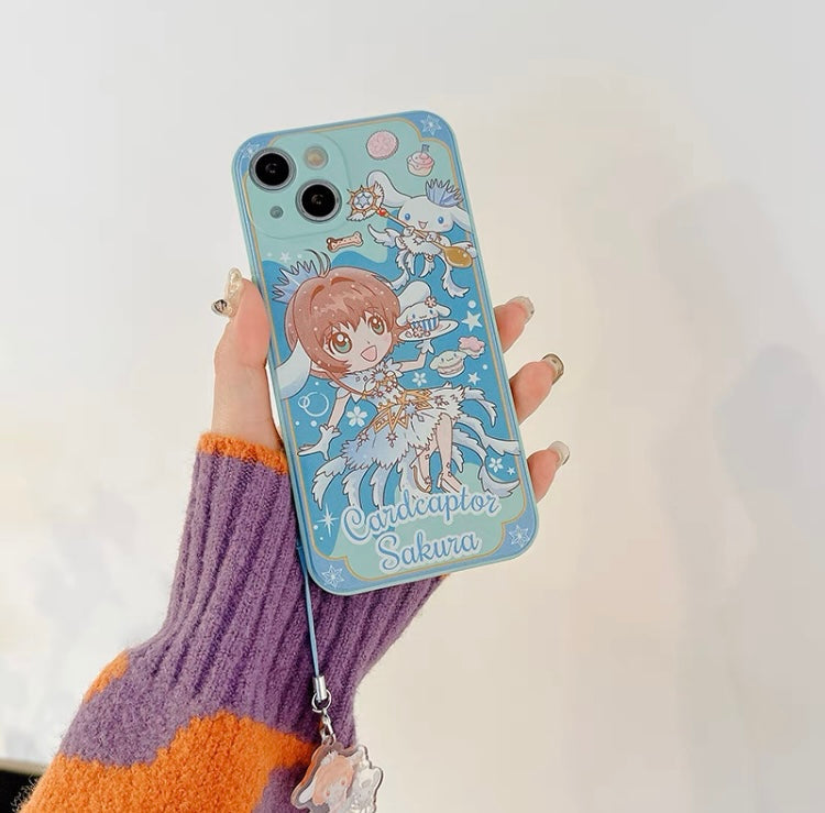 Colour Japanese Cartoon CardCaptorSakura Cafe Maid with KT MM KU CN PN iPhone Case 6 7 8 PLUS SE2 XS XR X 11 12 13 14 15 16 Pro Promax 12mini 13mini KawaiiGiftLand