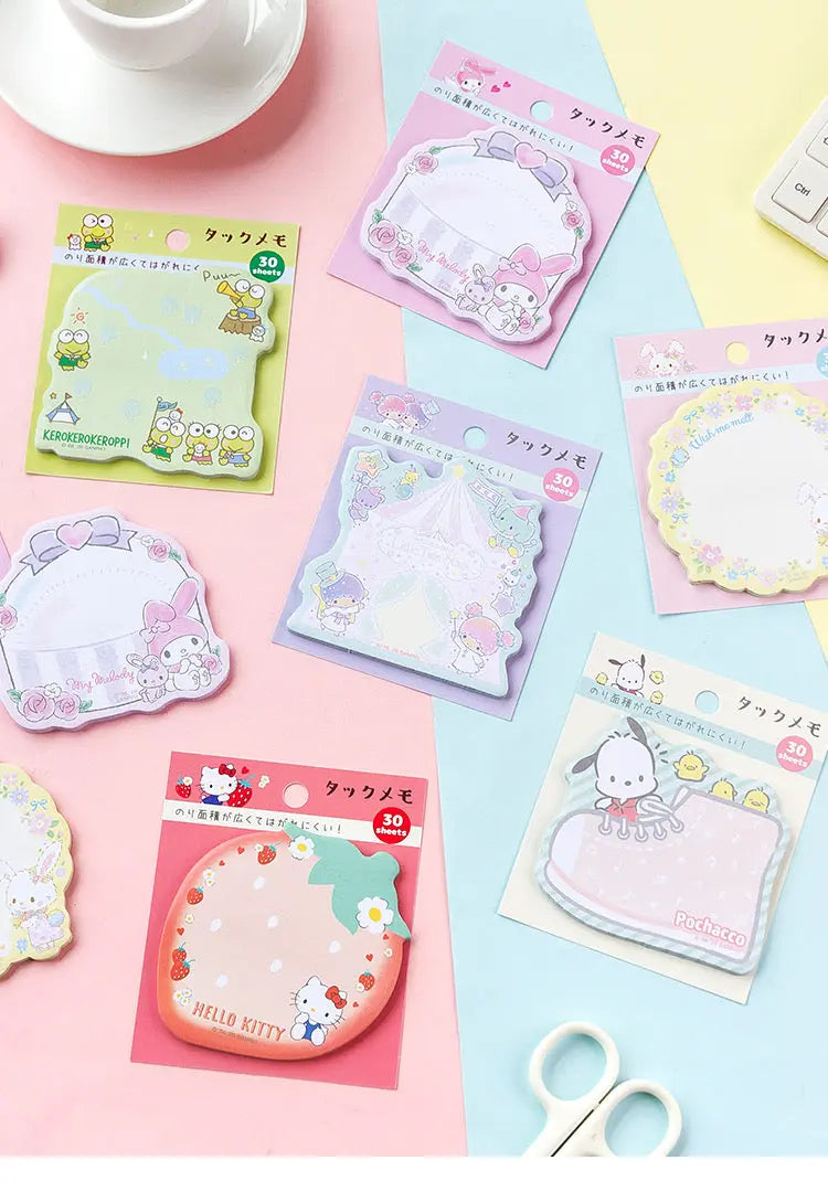 Sanrio Japan Mini Memo Pad | Hello Kitty My Melody Little Twin Stars Wish me mell Pochacco Keroppi - 30Sheets