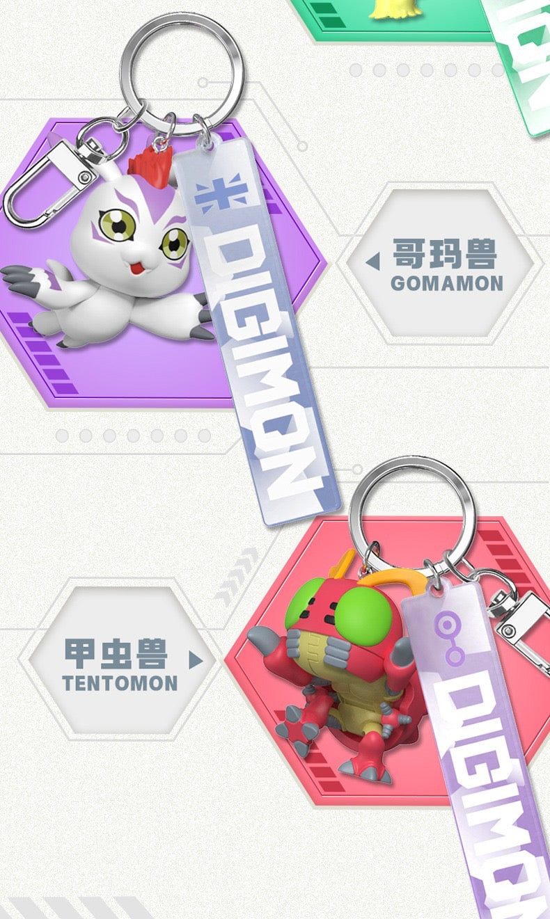 Digimon Adventure Digital Monster Keychain I Agumon Gabumon Piyomon Gomamon Palmon Patamon Tentomon Tailmon - Figures Toy Collections Bag Charm Mystery Blind Box KawaiiGiftLand