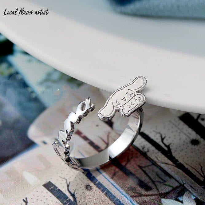 Sanrio Cinnamoroll 925 Sterling Silver & Gold Ring with Ring Box KawaiiGiftLand