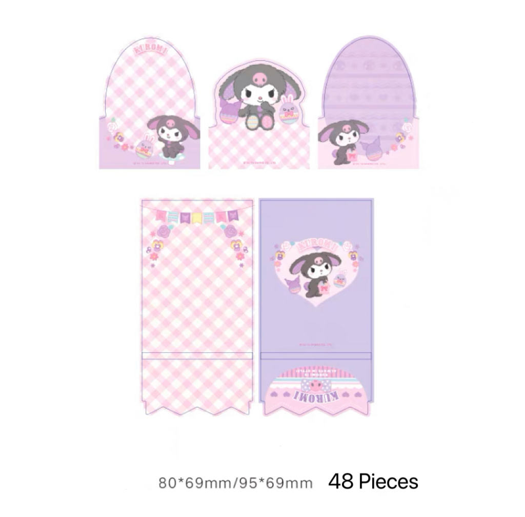 Sanrio Easter Bunny Memo Pad | Hello Kitty My Melody Kuromi Cinnamoroll Pompompurin Pocahcco - 3 Style 48 Sheets KawaiiGiftLand