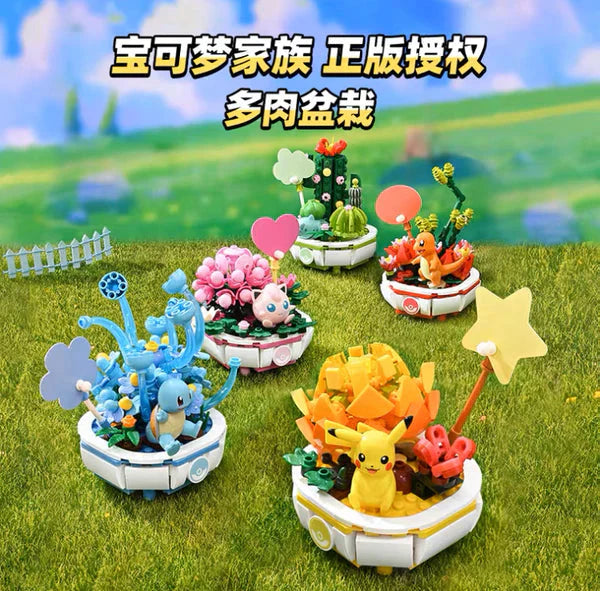 Pokemon Jigglypuff Flowerpot Potted Plant Building Blocks Toy Collections KawaiiGiftLand