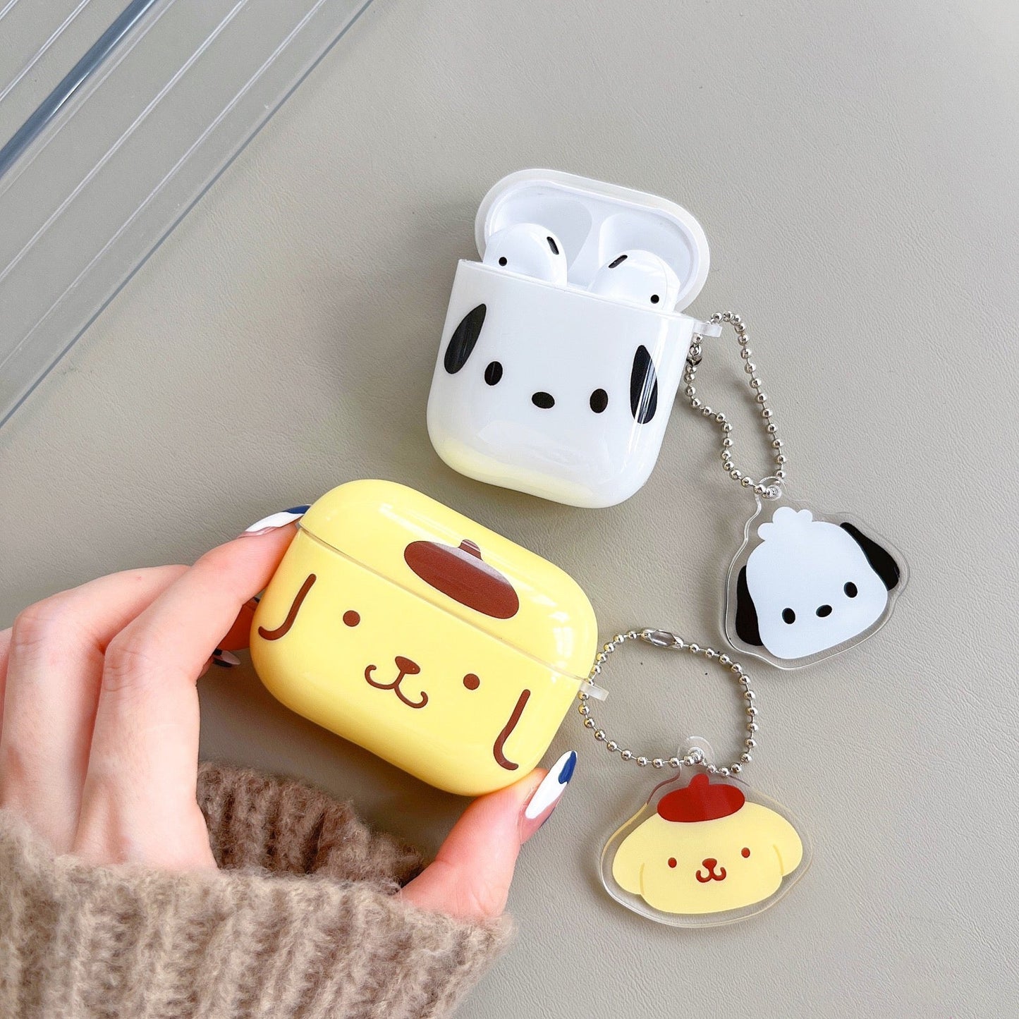 Japanese Cartoon Pompompurin Pochacco Simple Big Head AirPods AirPodsPro AirPods3 Case KawaiiGiftLand