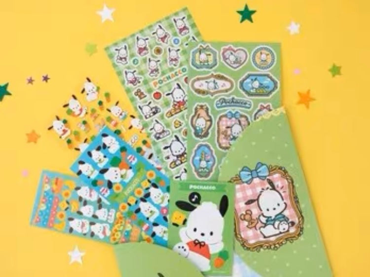 Sanrio Sticket Set | Hello Kitty My Melody Kuromi Cinnamoroll Pompompurin Pochacco - Set of 6pcs Stickers Children Gift KawaiiGiftLand