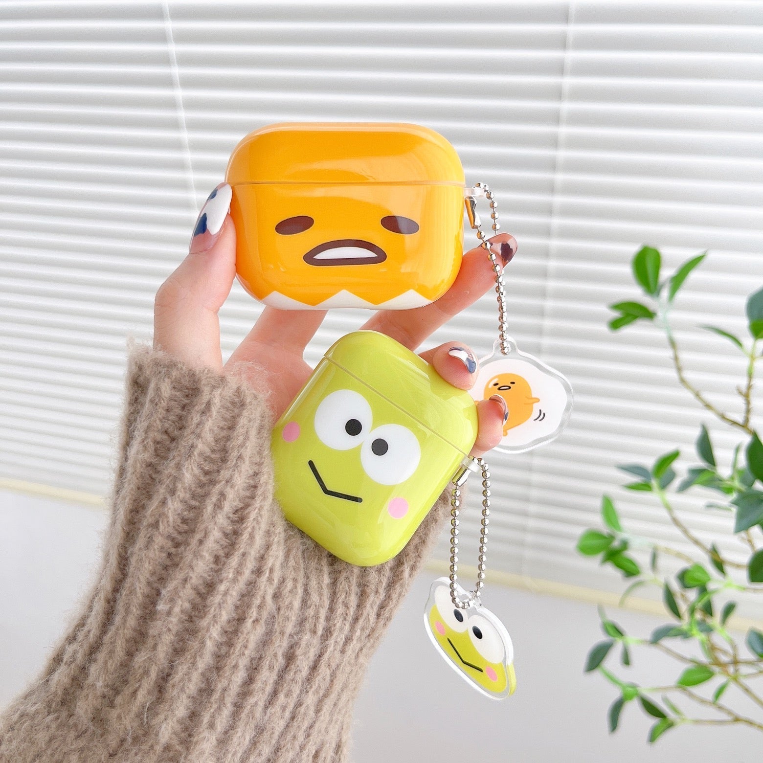 Japanese Cartoon Keroppi Gudetama Simple Big Head AirPods AirPodsPro AirPods3 Case KawaiiGiftLand