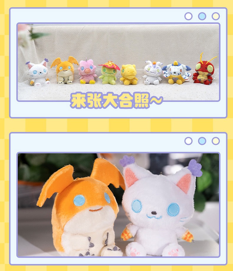 Digimon Adventure Digital Monster Mini Plush Keychain I Agumon Gabumon Piyomon Gomamon Palmon Patamon Tentomon Tailmon - Bag Charm On Hand Plush Mystery Blind Box KawaiiGiftLand
