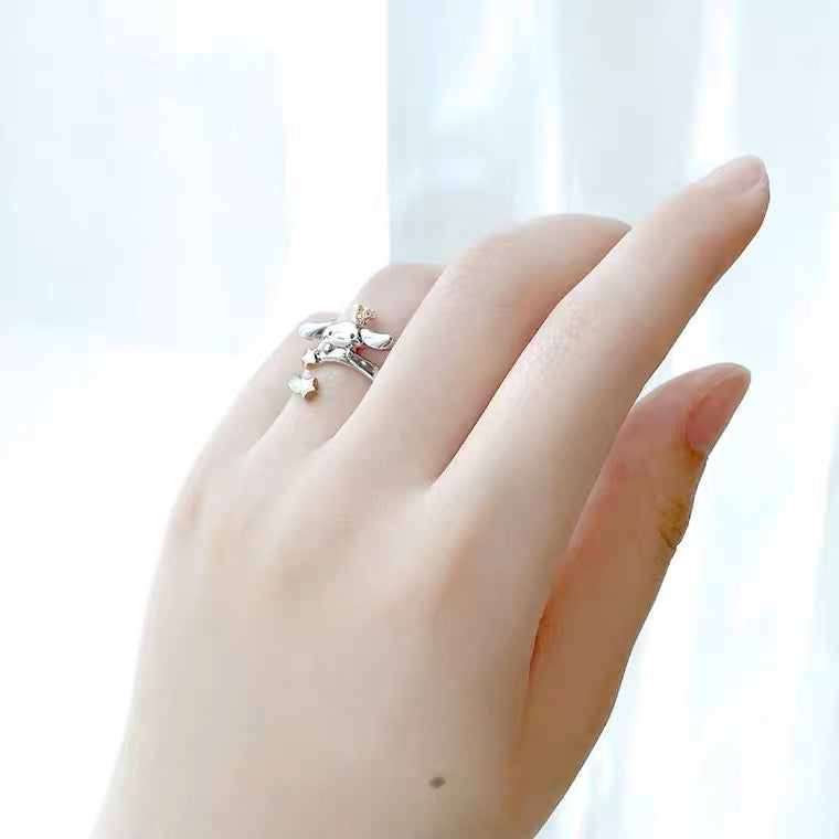 Sanrio Cinnamoroll 20th Annversary 925 Sterling Silver Ring Gold & Silver with Ring Box KawaiiGiftLand
