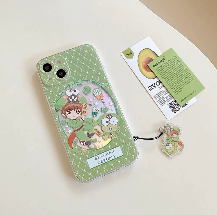 Japanese Cartoon CardCaptorSakura Cafe Maid Laser Version with KT MM KP iPhone Case 6 7 8 PLUS SE2 XS XR X 11 12 13 14 15 Pro Promax 12mini 13mini KawaiiGiftLand