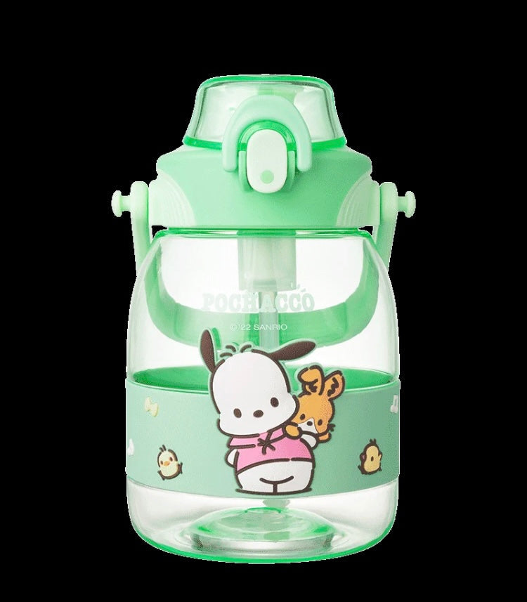 Sanrio 1200ml Big Water Bottle with Straw My Melody Kuromi Cinnamoroll Pochacco - for Cool Water KawaiiGiftLand