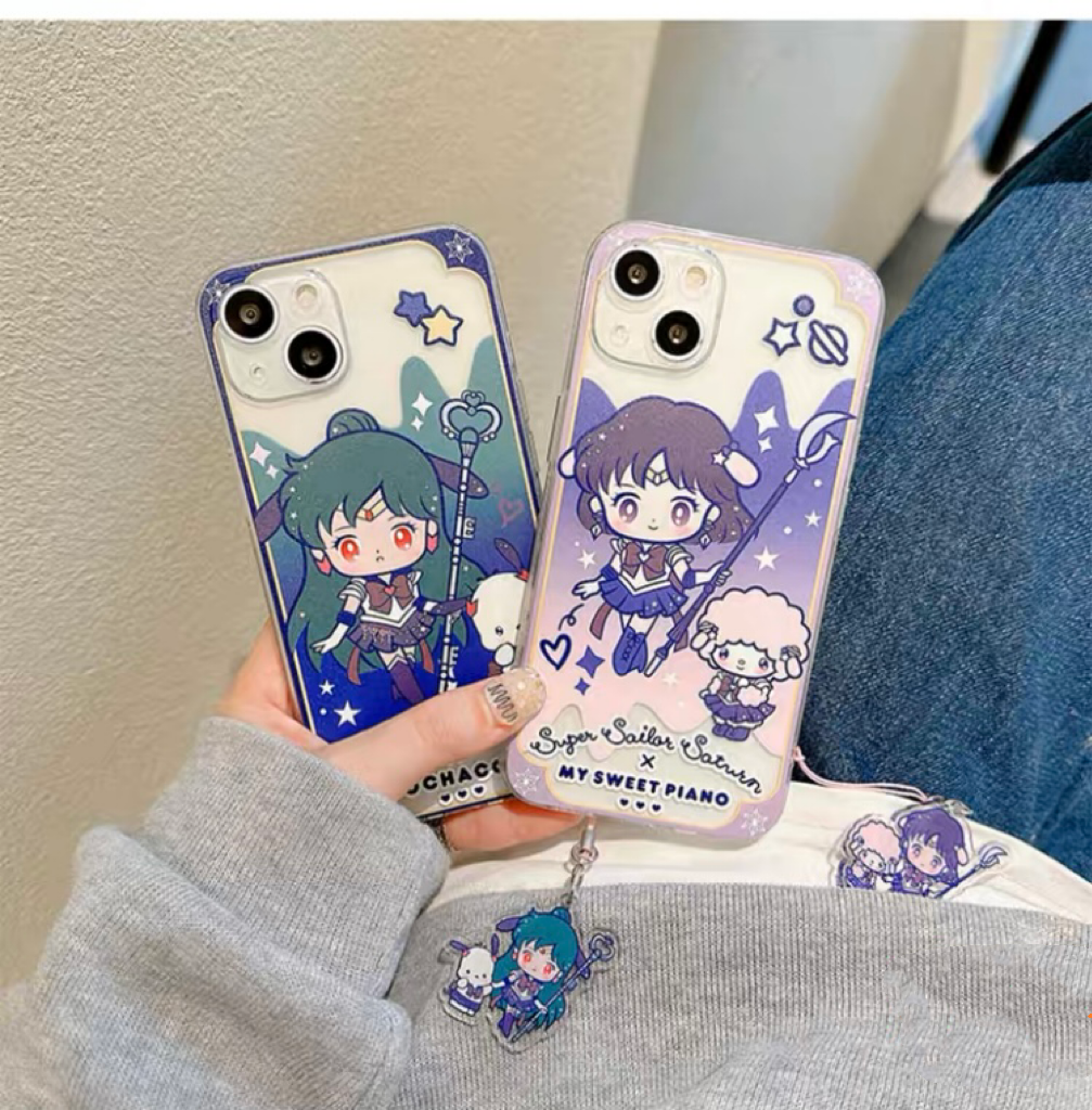 Clean Japanese Cartoon Sailor Girl X Little Twin Stars Piano PC iPhone Case 6 7 8 PLUS SE2 XS XR X 11 12 13 14 15 16 Pro Promax 12mini 13mini KawaiiGiftLand