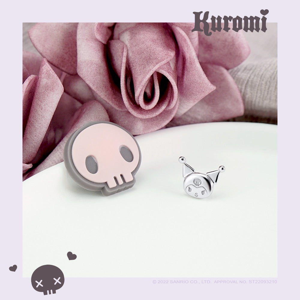 Sanrio Kuromi I.Love.Kuromi 925 Earrings Silver with Box KawaiiGiftLand