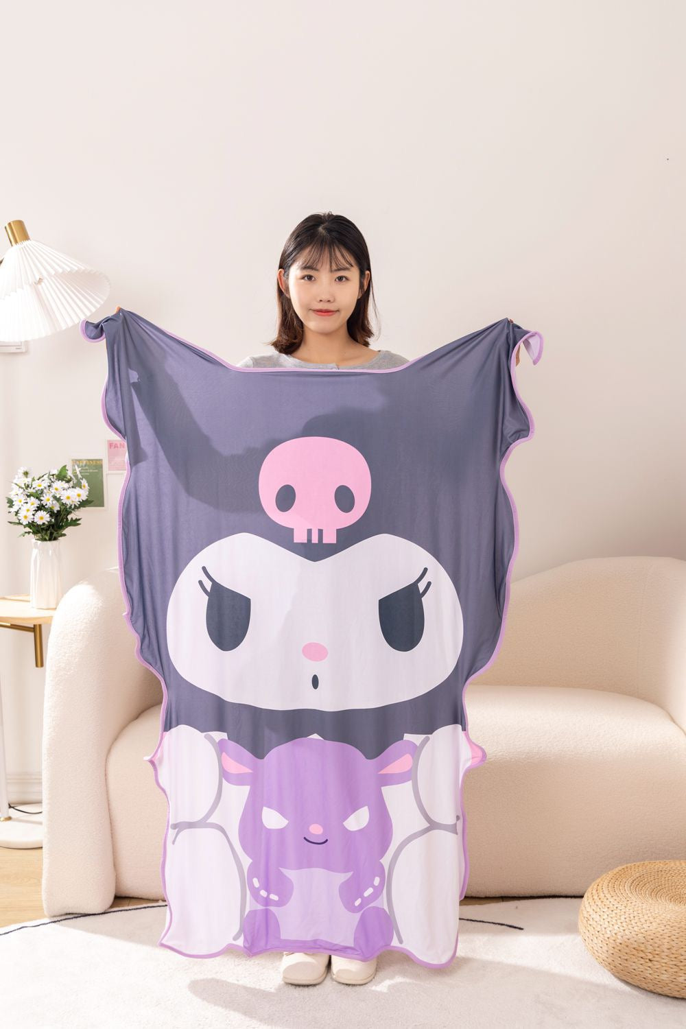 Sanrio Summer Cool Feeling & Felt Blanket | My Melody Kuromi Cinnamoroll Pompompurin - 145x90cm KawaiiGiftLand