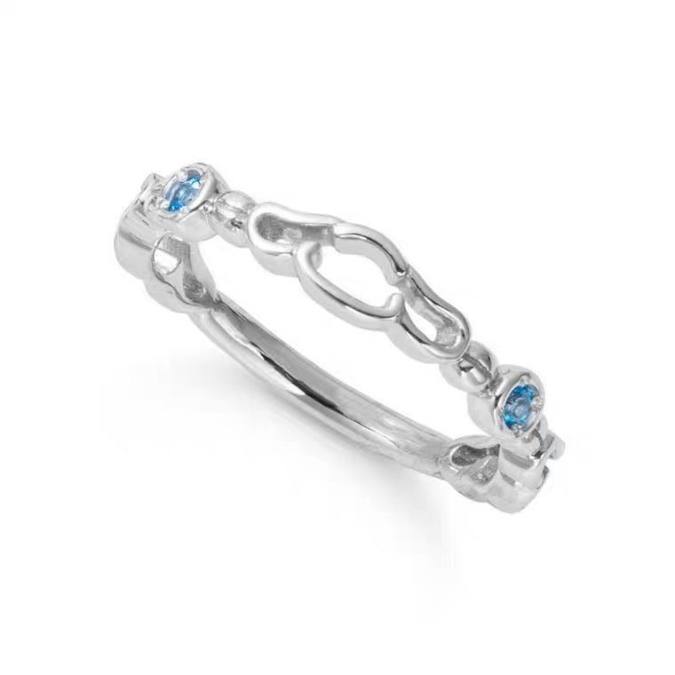 Sanrio Cinnamoroll with Blue Stone 925 Sterling Silver Ring with Ring Box KawaiiGiftLand
