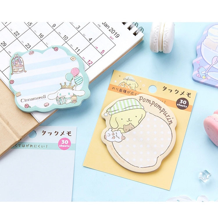 Sanrio Japan Mini Memo Pad Part 5 | Hello Kitty My Melody Kuromi Cinnamoroll Pompompurin Pochacco Hangyodon Tuxedosam - 30Sheets KawaiiGiftLand