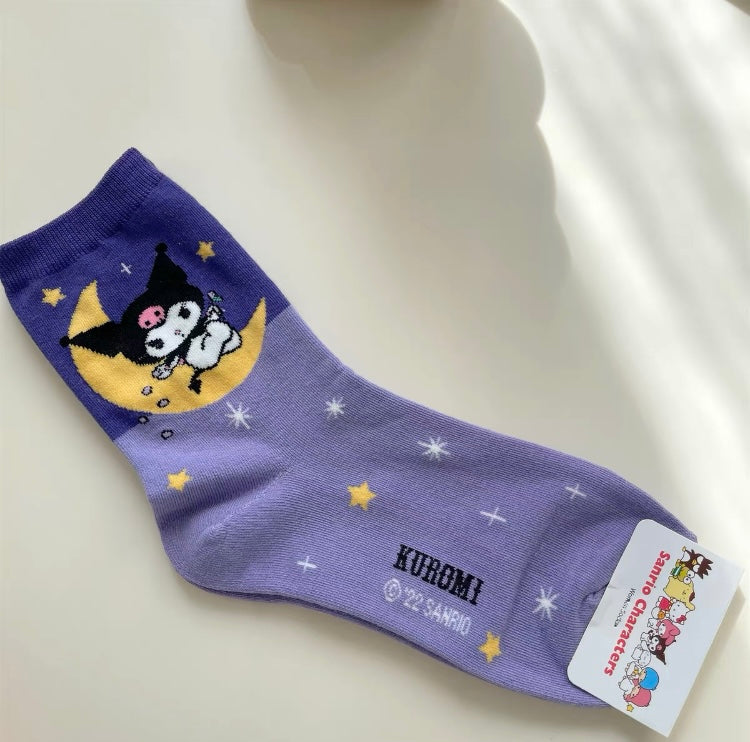 Sanrio Kawaii Colourful Cotton Socks | Hello Kitty My Melody Kuromi Cinnamoroll Pompompurin Keroppi Bad Badtz Maru - Short Boot Socks KawaiiGiftLand
