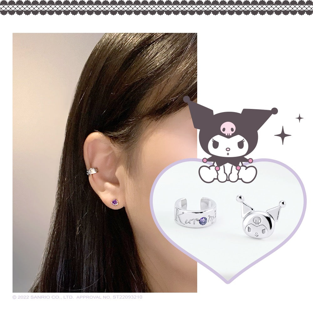 Sanrio Kuromi I.Love.Kuromi 925 Earrings Silver with Box KawaiiGiftLand
