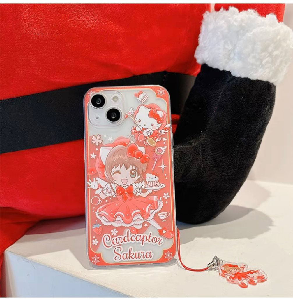 Clean Japanese Cartoon CardCaptorSakura Cafe Maid with KT MM KU CN PN iPhone Case 6 7 8 PLUS SE2 XS XR X 11 12 13 14 15 16 Pro Promax 12mini 13mini KawaiiGiftLand