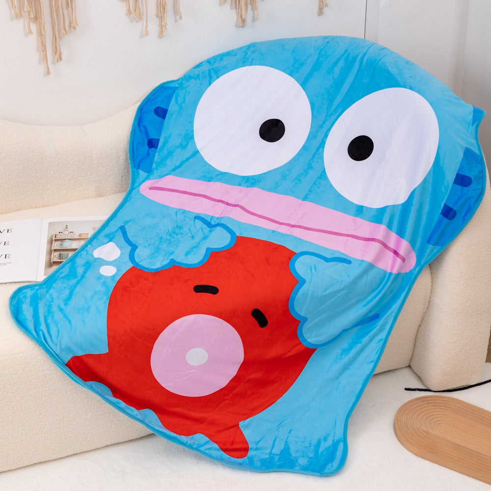 Sanrio Summer Cool Feeling & Felt Blanket | My Melody Cinnamoroll Hangyodon - 145x90cm KawaiiGiftLand
