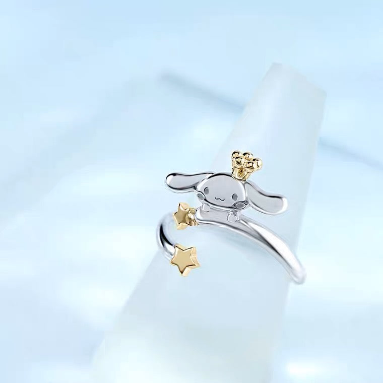 Sanrio Cinnamoroll 20th Annversary 925 Sterling Silver Ring Gold & Silver with Ring Box KawaiiGiftLand