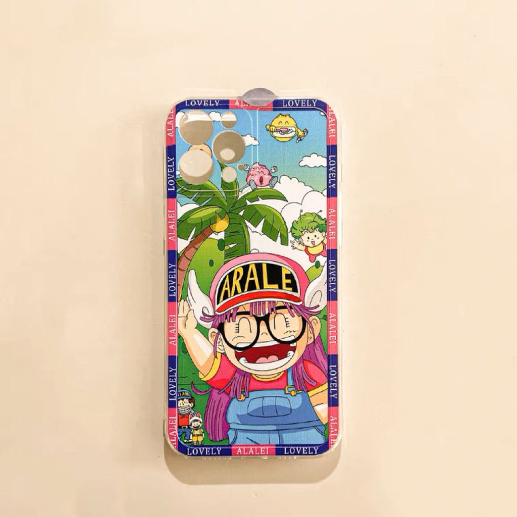 Japanese Cartoon Robot Girl Arale Say Hi iPhone Case 6 7 8 PLUS SE2 XS XR X 11 12 13 14 15 Pro Promax 12mini 13mini KawaiiGiftLand