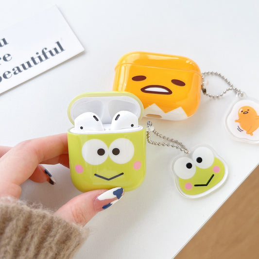 Japanese Cartoon Keroppi Gudetama Simple Big Head AirPods AirPodsPro AirPods3 Case KawaiiGiftLand