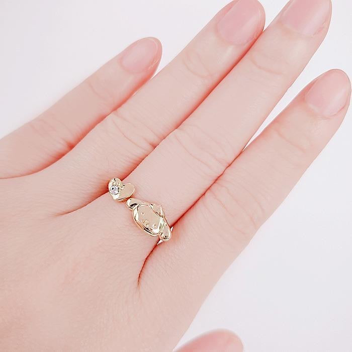Sanrio Pompompurin 925 Sterling Silver Ring Gold & Silver with Ring Box KawaiiGiftLand